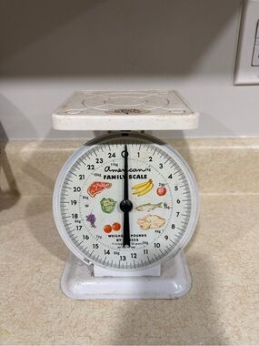 Vintage American Family Scale White Kitchen Scale